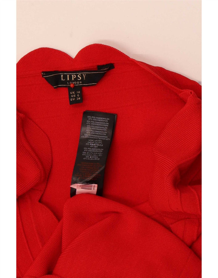 Lipsy Γυναικείο Bodycon Φόρεμα UK 10 Small Red Polyamide