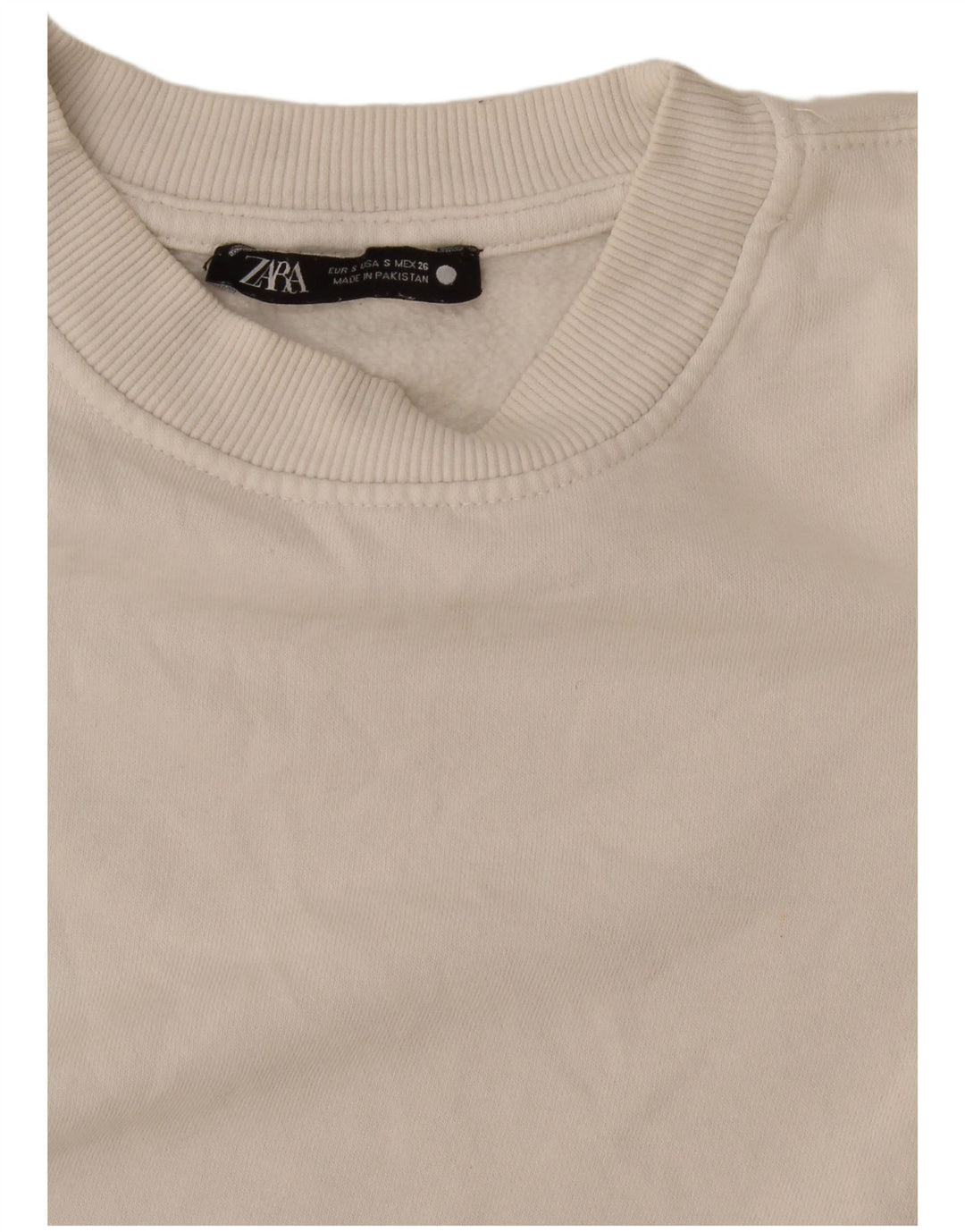 Zara Γυναικεία φούτερ Crop Jumper UK 10 Small White