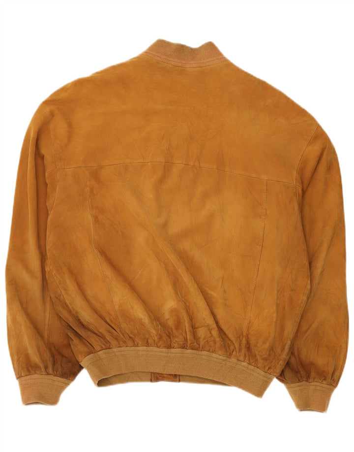 Vittorio Forti Ανδρικό Suede Bomber Jacket IT 50 Large Beige Leather