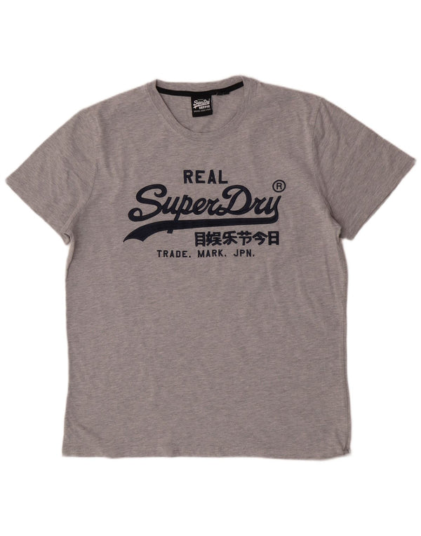 Superdry Mens Graphic T-Shirt Top 2XL Grey Cotton