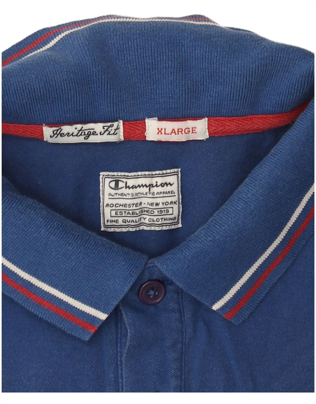 Champion Mens Heritage Fit Polo Shirt XL Blue