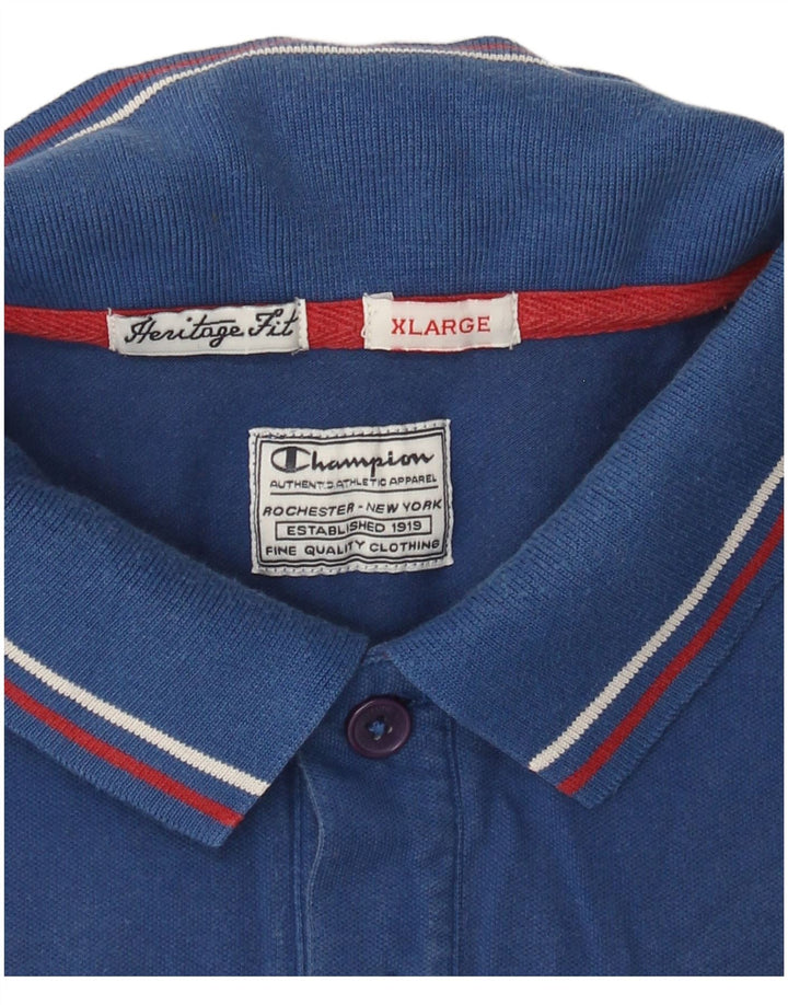Champion Mens Heritage Fit Polo Shirt XL Blue