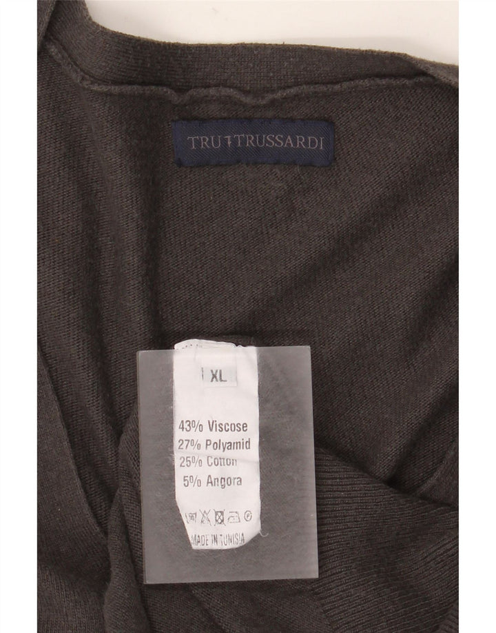 Ανδρικό πουλόβερ ζακέτα Trussardi XL γκρι βισκόζη