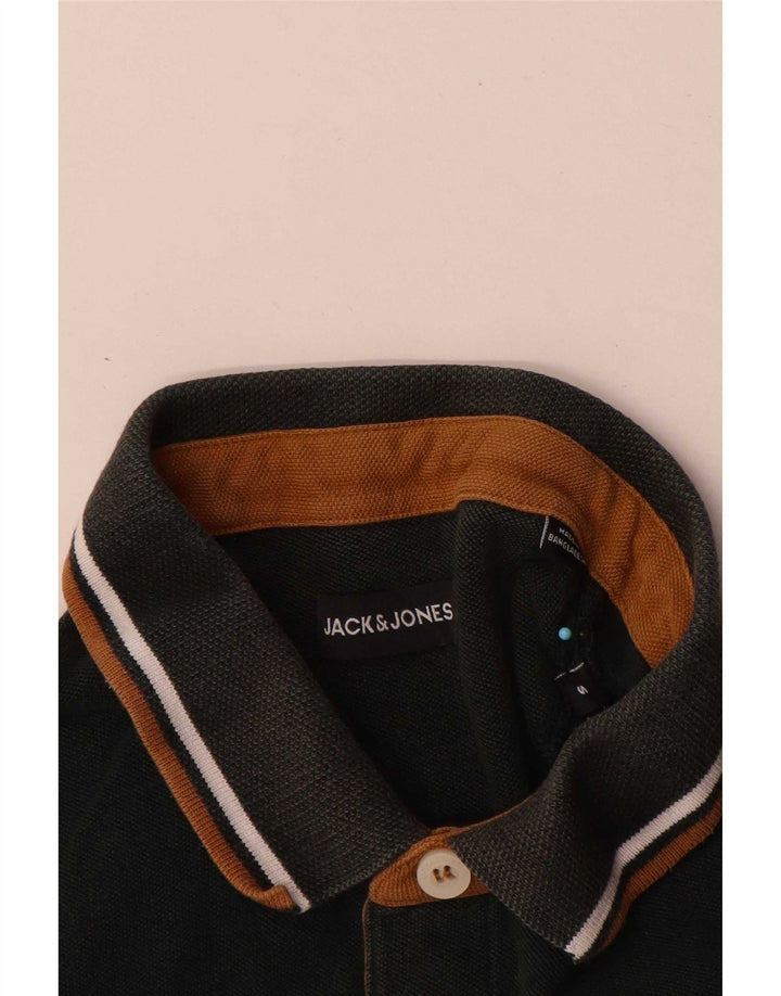Ανδρικό μπλουζάκι πόλο Jack & Jones, μικρό πράσινο βαμβακερό