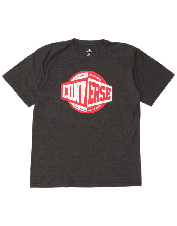 Ανδρικό γραφικό μπλουζάκι CONVERSE Top Medium Grey