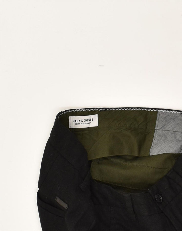 JACK & JONES Womens Slim Casual Trousers W30 L27  Black Polyester | Vintage Jack & Jones | Thrift | Second-Hand Jack & Jones | Used Clothing | Messina Hembry 