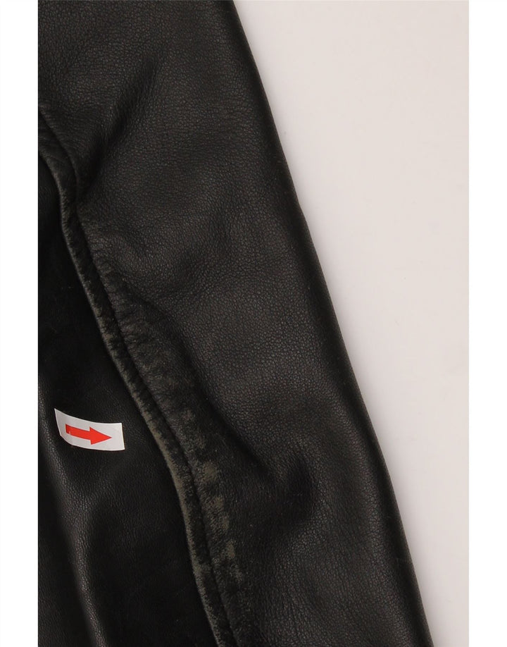 VINTAGE Ανδρικό Δερμάτινο Μπουφάν UK 42 XL Μαύρο Δερμάτινο