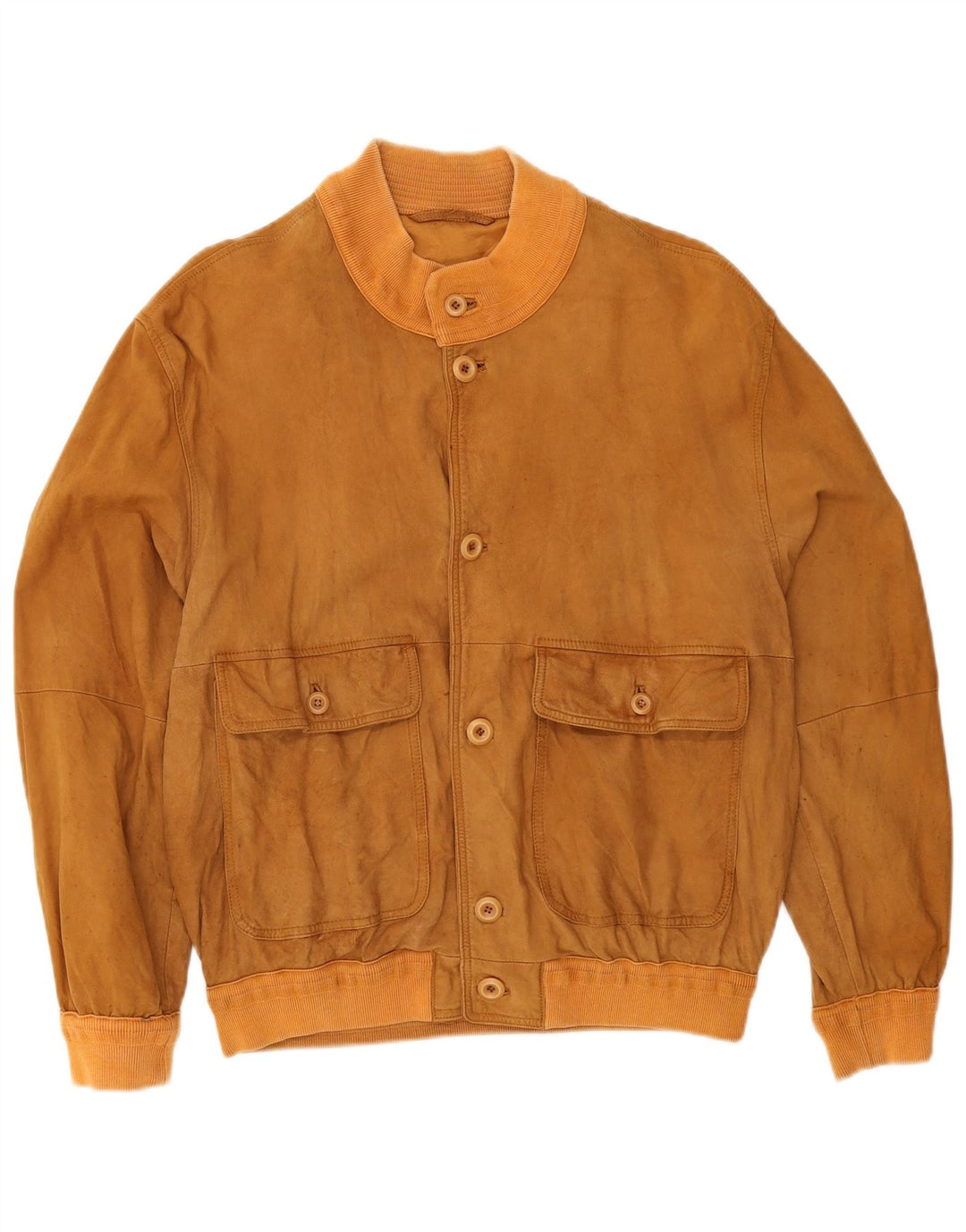 Vintage Ανδρικό Suede Bomber Jacket UK 38 Medium Beige