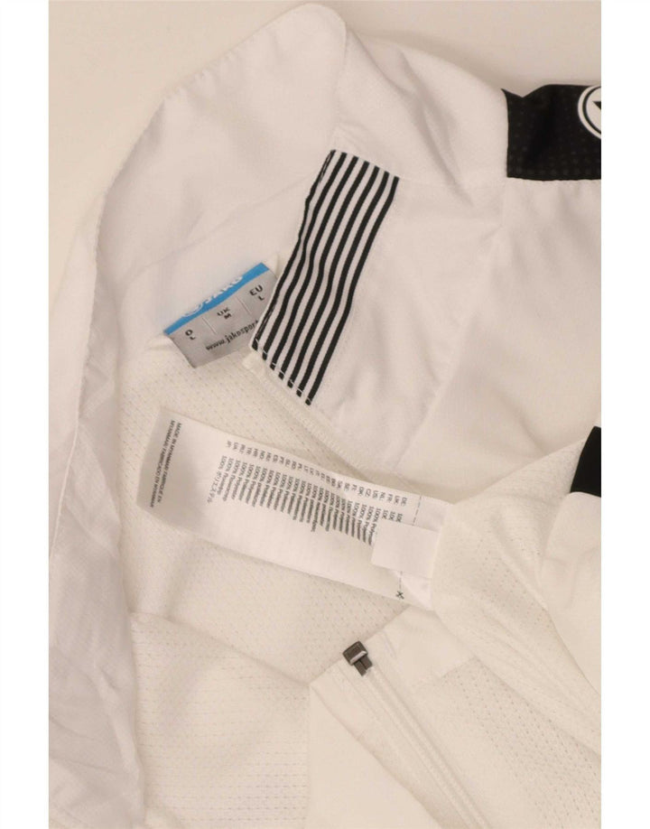 Ανδρική αθλητική φόρμα γραφικών Jako Top Jacket μεσαίου λευκού χρώματος πολυεστέρας
