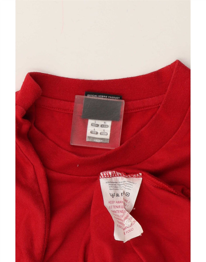 Ανδρικό γραφικό T-Shirt Umbro Top Large Red Polyester