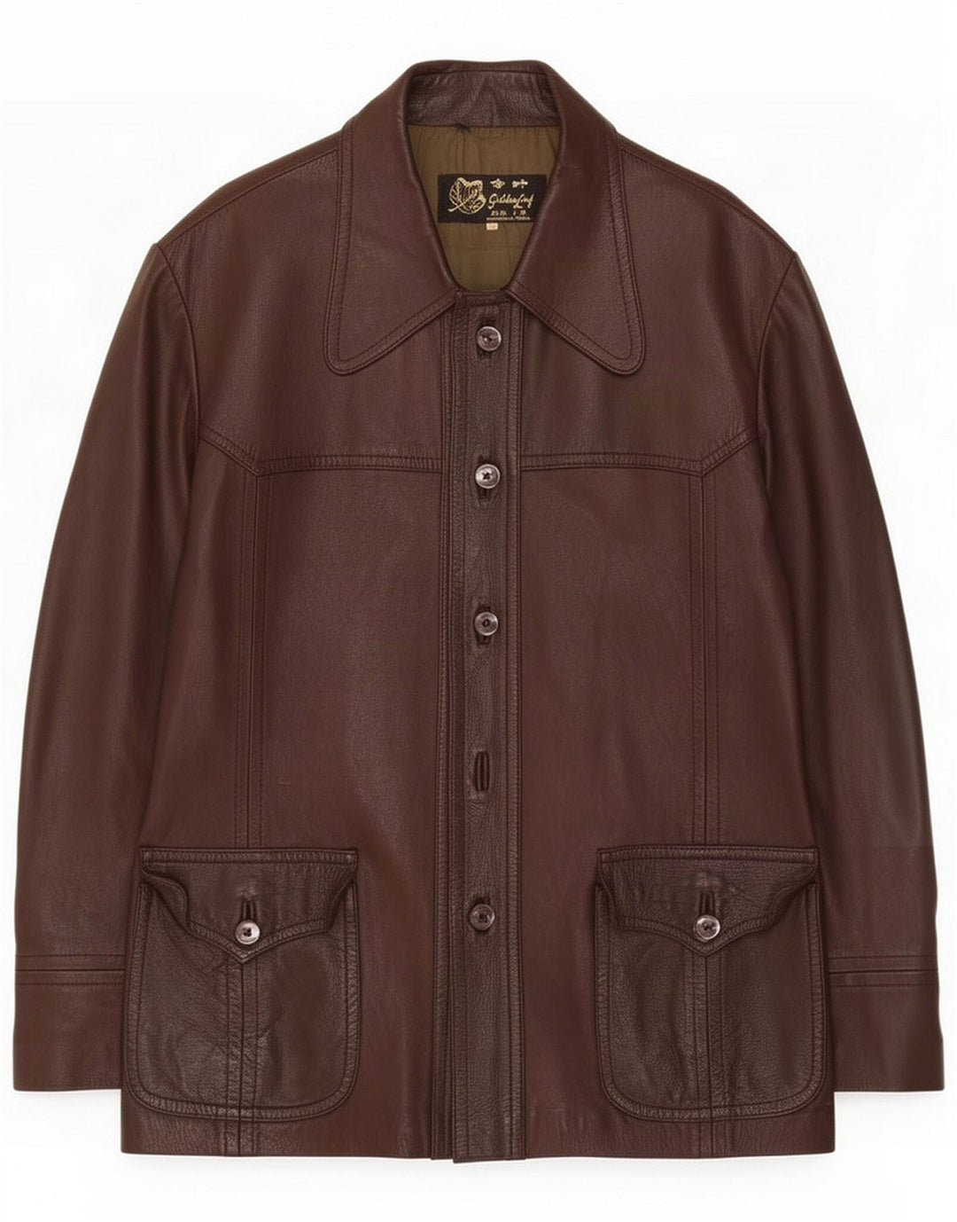 Golden Leaf Ανδρικό Δερμάτινο Μπουφάν UK 38 Medium Brown