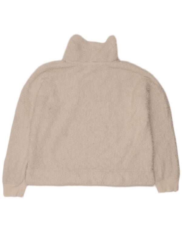 Calvin Klein Γυναικείο ρολό λαιμόκοψη μεγάλου μεγέθους Fleece Jumper UK 16 Large White