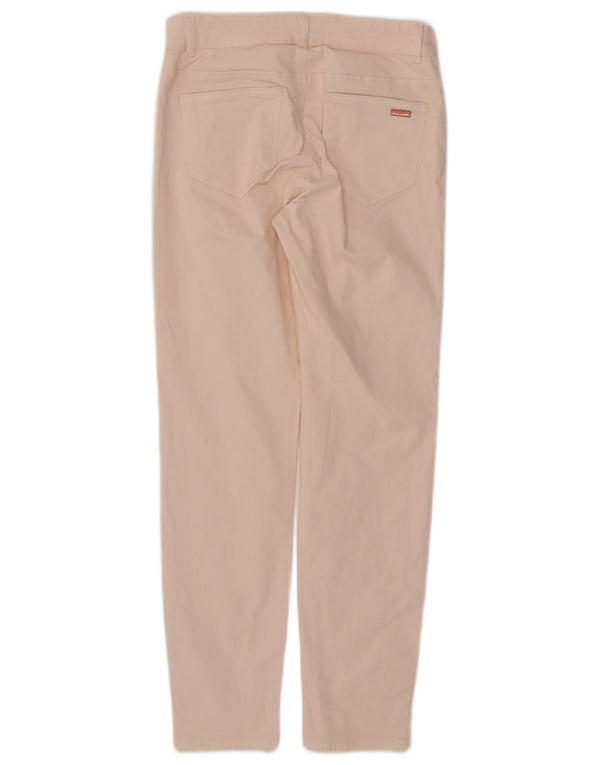 Esprit Womens Slim Fit Casual Trousers UK 10 Small W27 L27 Pink Cotton