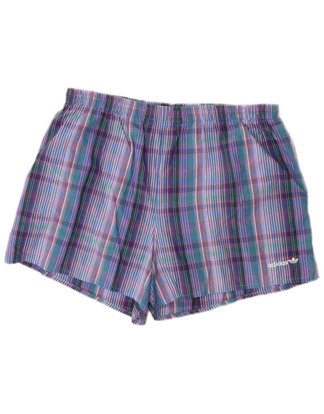 Ανδρικό σορτς κολύμβησης ADIDAS μεγάλο μπλε βαμβακερό καρέ