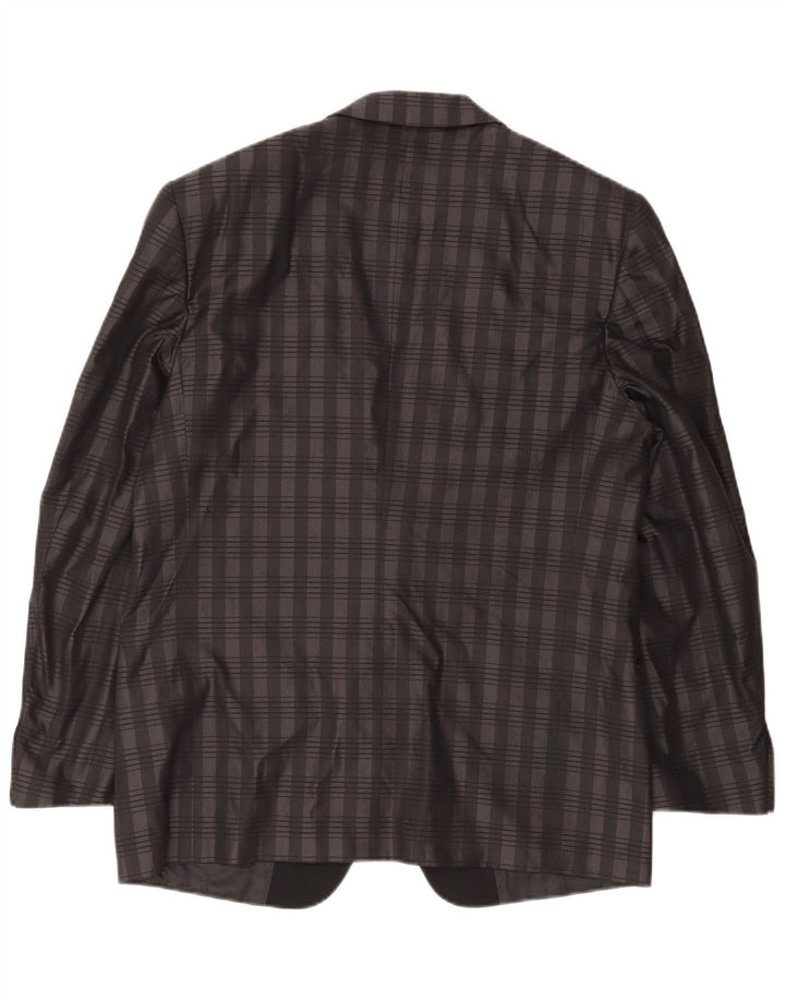 Ανδρικό μπουφάν μπλέιζερ BOCCHESE 1 κουμπιού IT 52 XL Grey Check Silk
