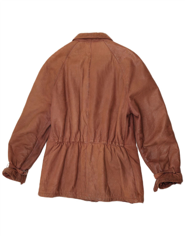 Vintage Γυναικείο Δερμάτινο Μπουφάν IT 52 2XL Καφέ
