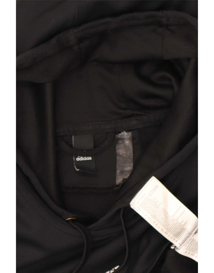 Adidas Mens Climawarm Graphic Hoodie Jumper Μεγάλος Μαύρος Πολυεστέρας