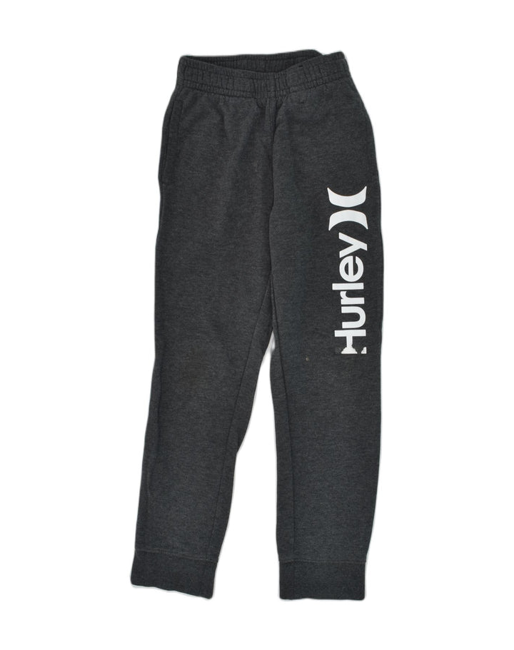 HURLEY Boys Graphic Tracksuit Trousers Joggers 7-8 Years Small Grey Cotton | Vintage Hurley | Thrift | Second-Hand Hurley | Used Clothing | Messina Hembry 