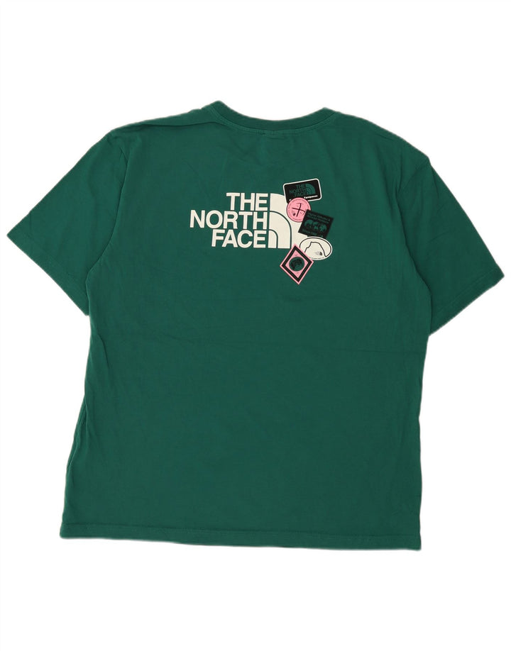 Ανδρικό γραφικό T-Shirt North Face Top Μεσαίο πράσινο βαμβακερό