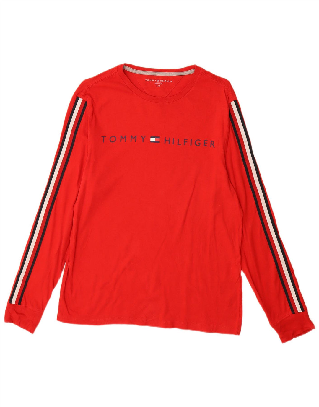 Tommy Hilfiger Ανδρικό γραφικό τοπ μακρυμάνικο μικρό κόκκινο βαμβακερό