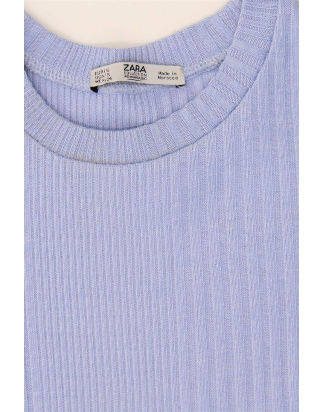 Zara Γυναικεία Crop Asymmetric Μπλούζα Τοπ UK 8 Small Blue