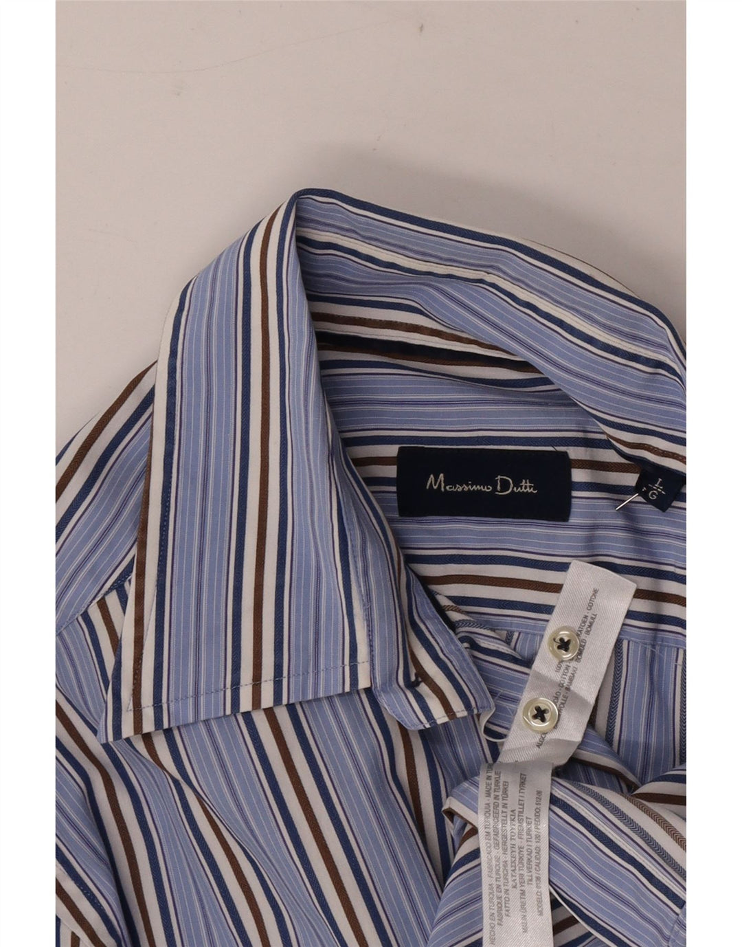 Ανδρικό πουκάμισο Massimo Dutti Μεγάλο Μπλε Βαμβακερό ριγέ