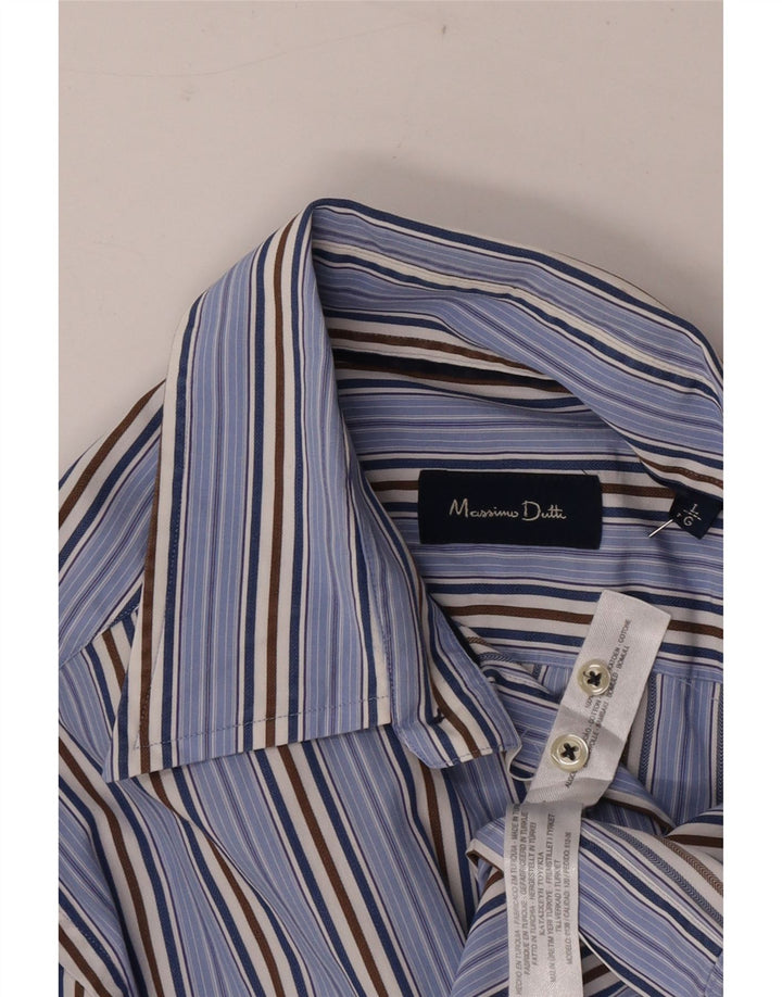 Ανδρικό πουκάμισο Massimo Dutti Μεγάλο Μπλε Βαμβακερό ριγέ