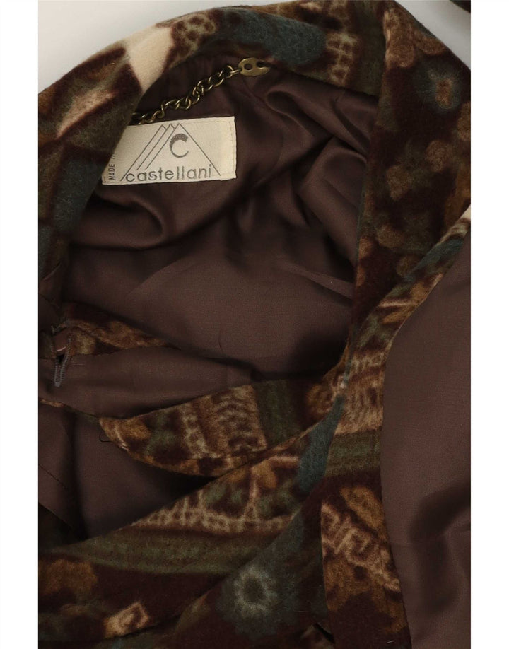 Castellani Γυναικείο Ανοιχτό Παλτό Poncho UK 22 3XL Καφέ Γεωμετρικό