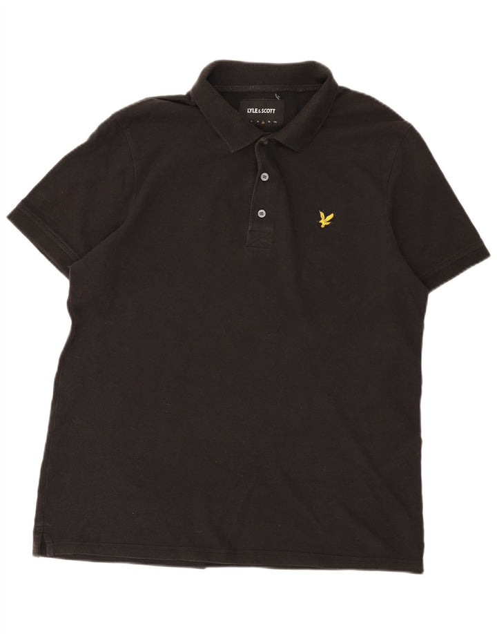 Ανδρικό πουκάμισο πόλο Lyle & Scott, μεγάλο μαύρο βαμβακερό