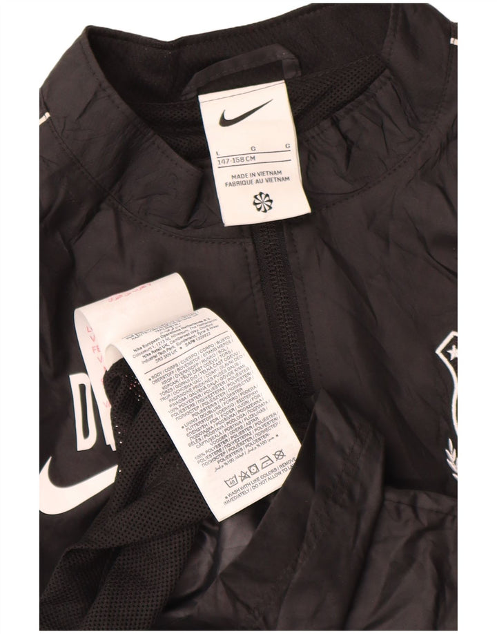 Nike Boys Graphic Rain Jacket 12-13 Years Larg Black Polyester