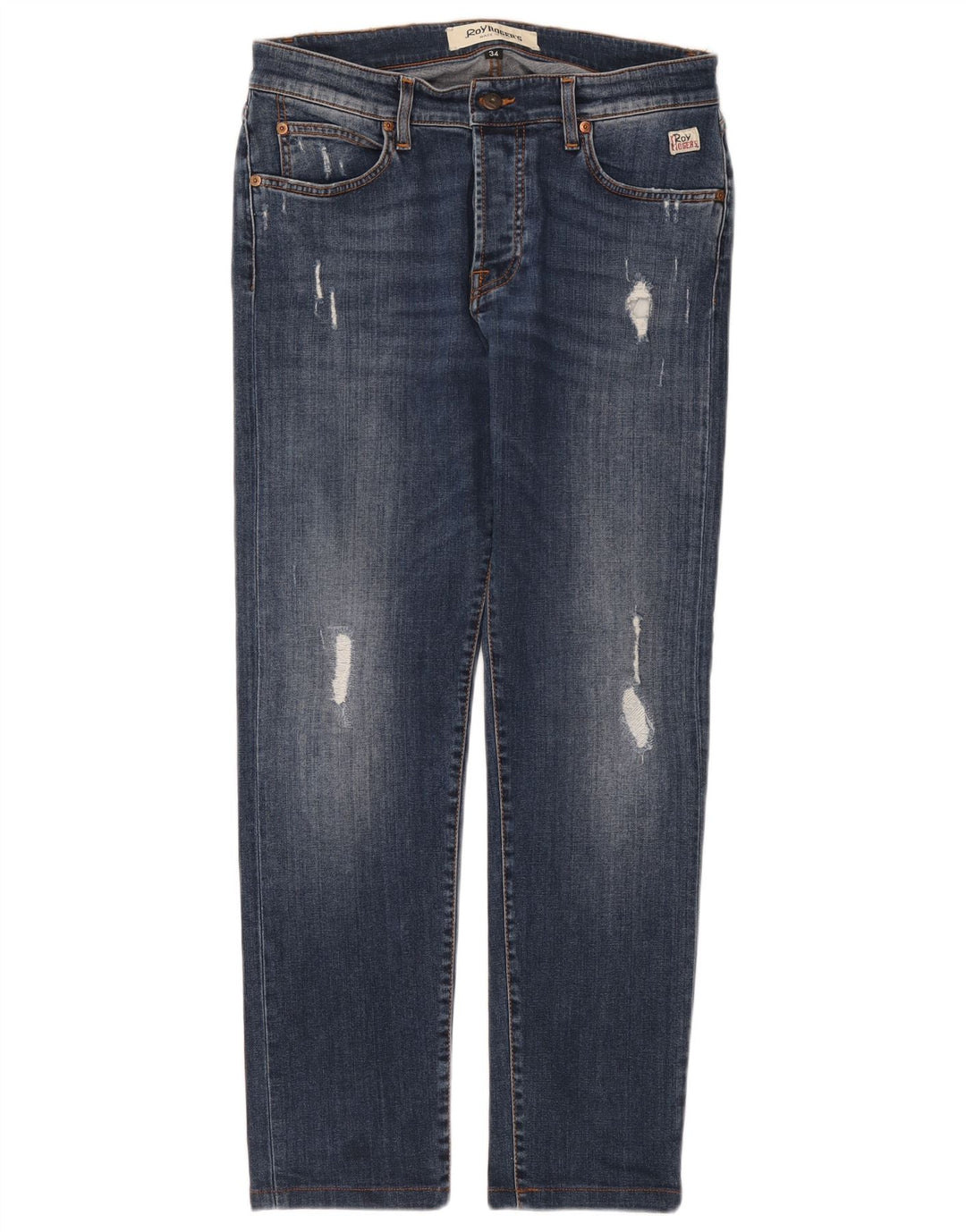 Roy Rogers Mens Distressed Slim Jeans W34 L29 Blue Cotton