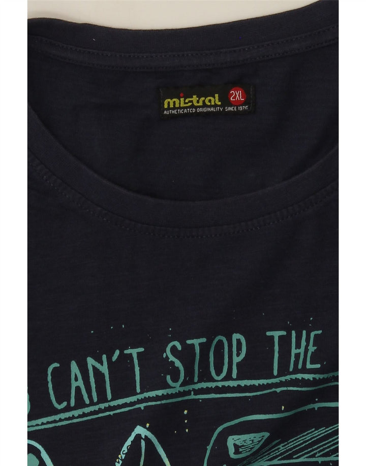 Ανδρικό γραφικό T-Shirt Mistral Top 2XL Navy Blue