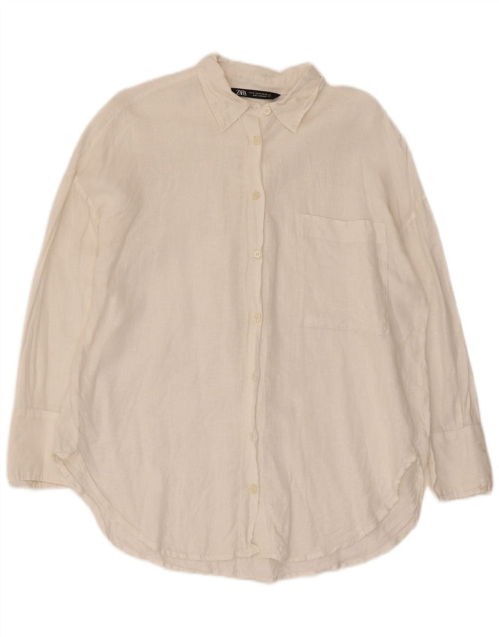 Zara Γυναικείο πουκάμισο Oversized UK 6 XS Λευκό