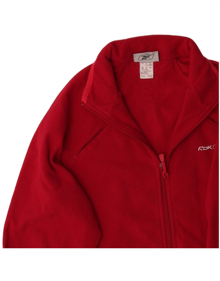 REEBOK Γυναικείο Fleece Jacket UK 10 Small Red Polyester