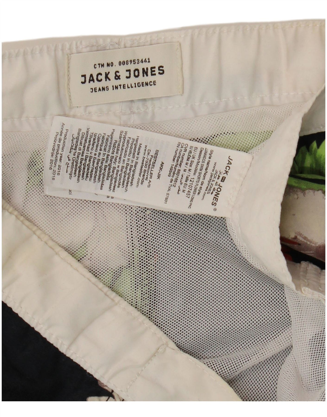 JACK & JONES Ανδρικό σορτς κολύμβησης Μεσαίο μαύρο φλοράλ πολυεστέρας