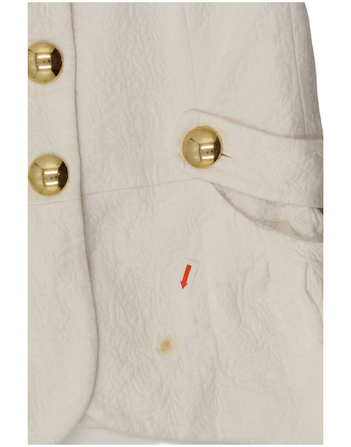 LUISA SPAGNOLI Womens Short Sleeve Blazer Jacket IT 44 Medium White