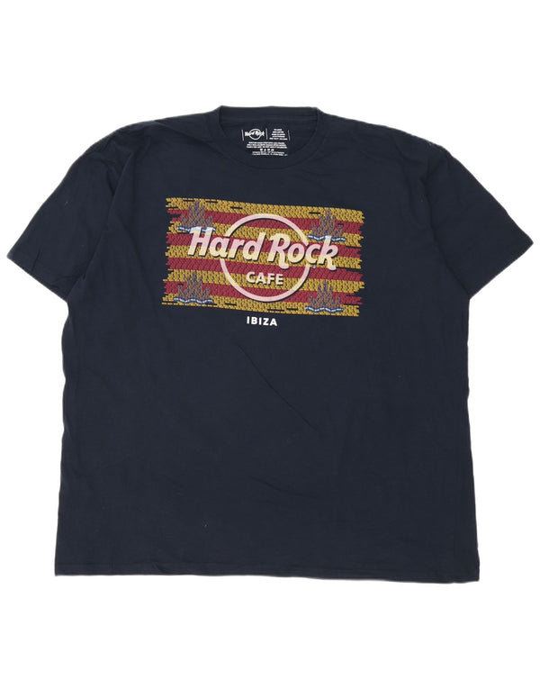 Hard Rock Cafe Ανδρικό T-Shirt Ibiza γραφικό Top 2XL Navy Blue Cotton