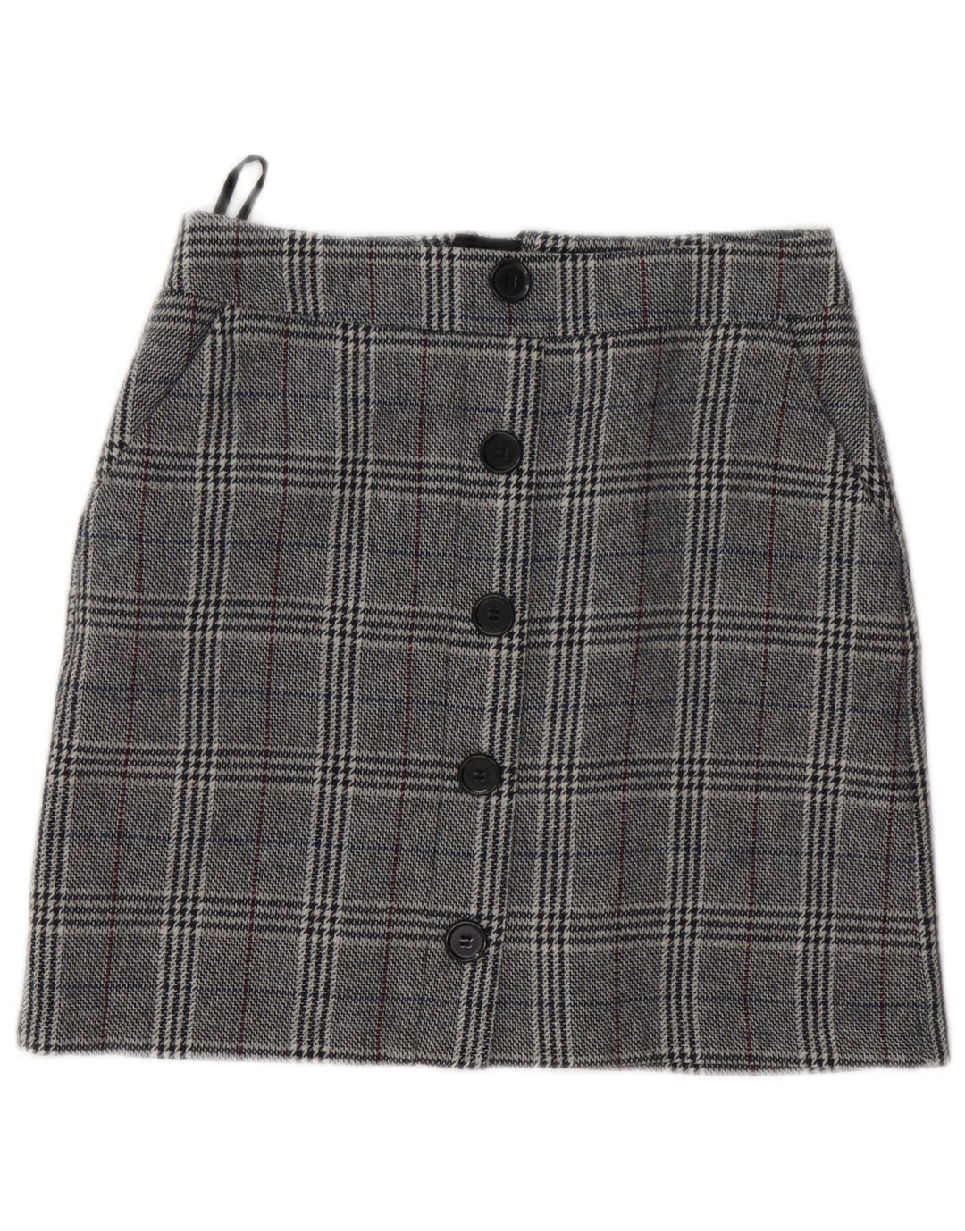 Marks & Spencer Γυναικεία μίνι φούστα UK 8 Small W28 Grey Houndstooth Acrylic