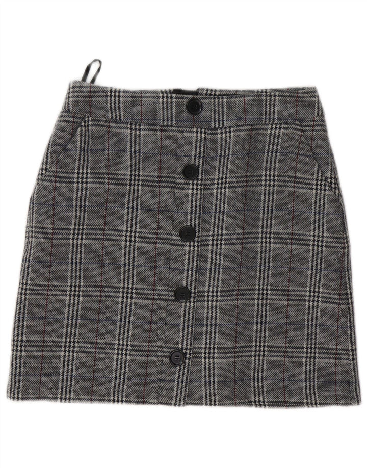 Marks & Spencer Γυναικεία μίνι φούστα UK 8 Small W28 Grey Houndstooth Acrylic