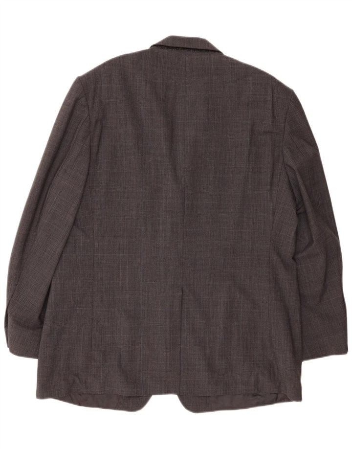 BROOKS BROTHERS Mens Stretch 2 Button Blazer Jacket UK 46 3XL Grey Wool Vintage Brooks Brothers and Second-Hand Brooks Brothers from Messina Hembry 