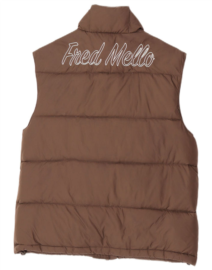 Fred Mello Ανδρικά γραφικά με επένδυση Gilet UK 40 Μεσαίο καφέ πολυαμίδιο