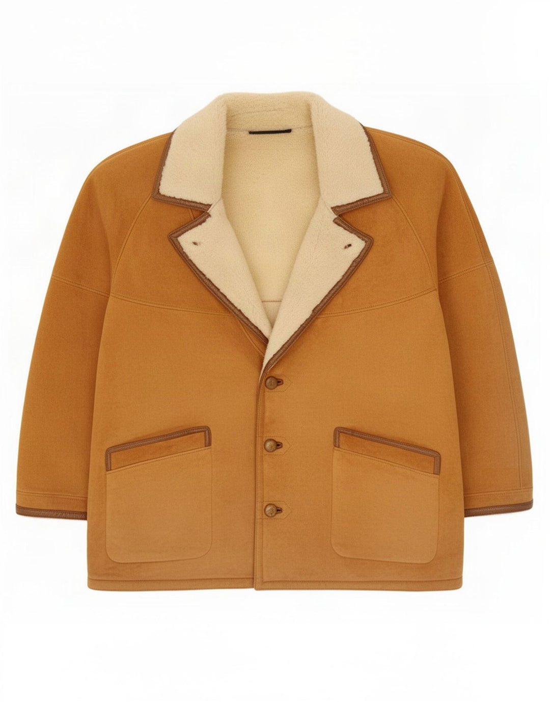 Vintage Ανδρικό Shearling Jacket IT 56 3XL Καφέ