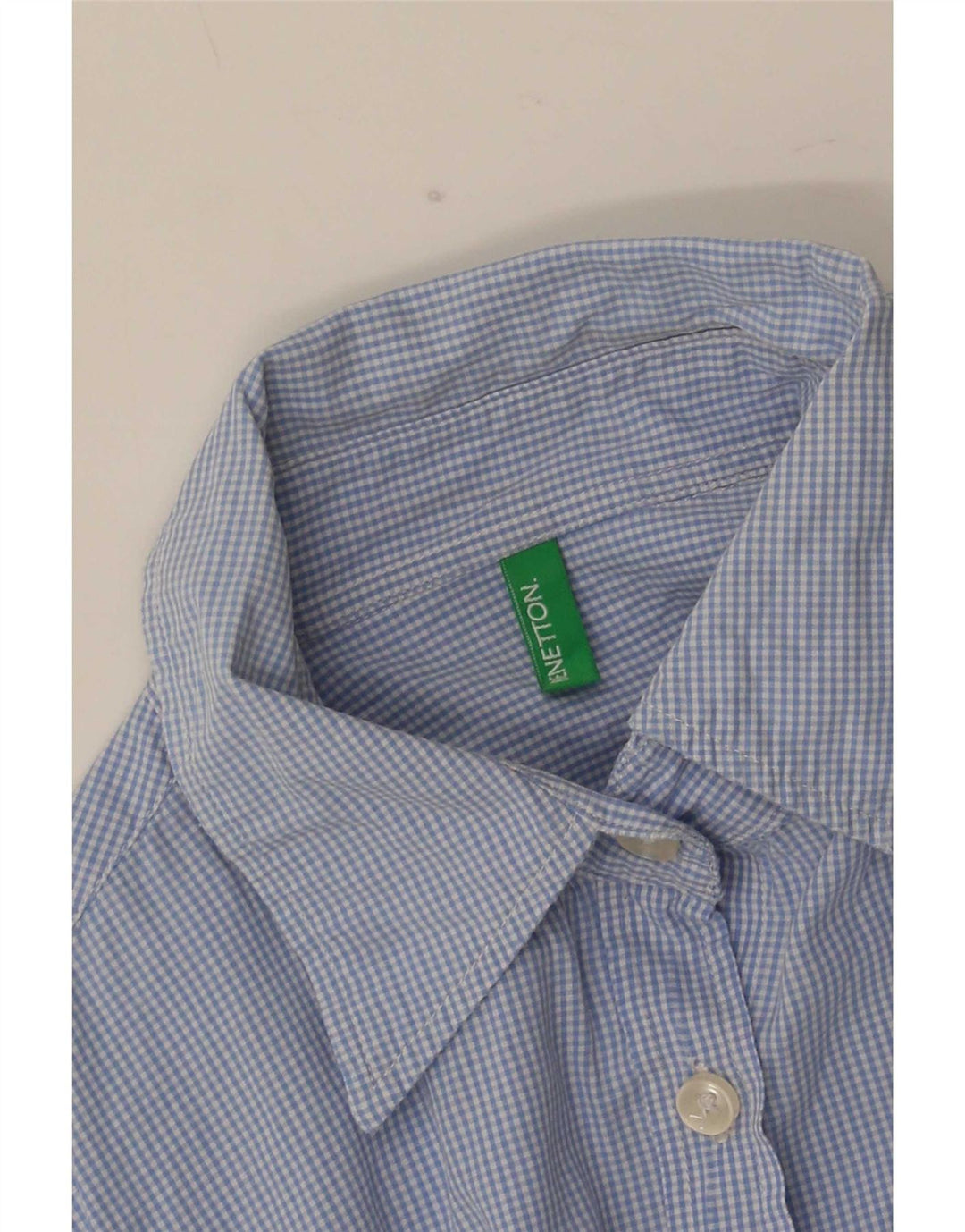 Γυναικείο πουκάμισο Benetton UK 10 Small Blue Gingham