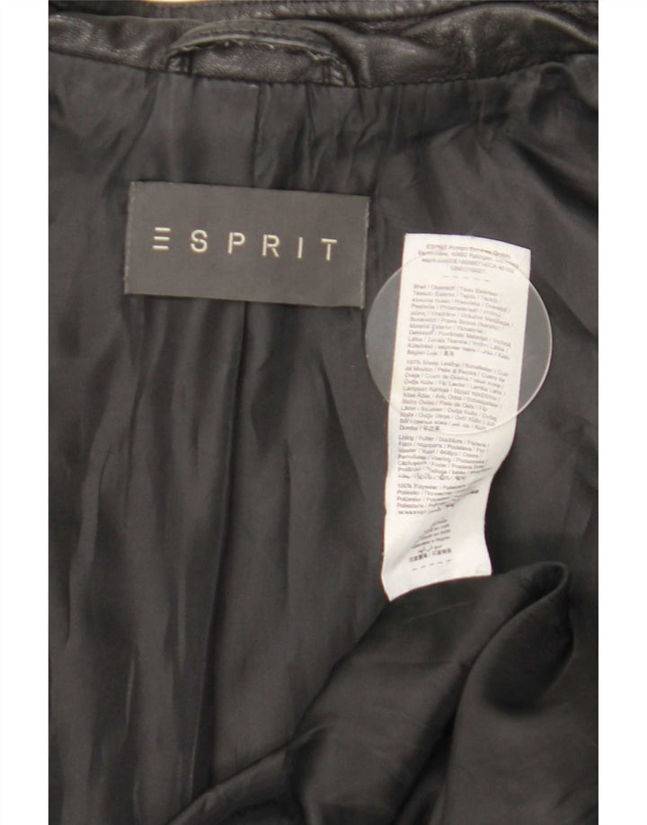Esprit Γυναικείο Δερμάτινο Μπουφάν Racer UK 16 Μεγάλο Δερμάτινο Μαύρο