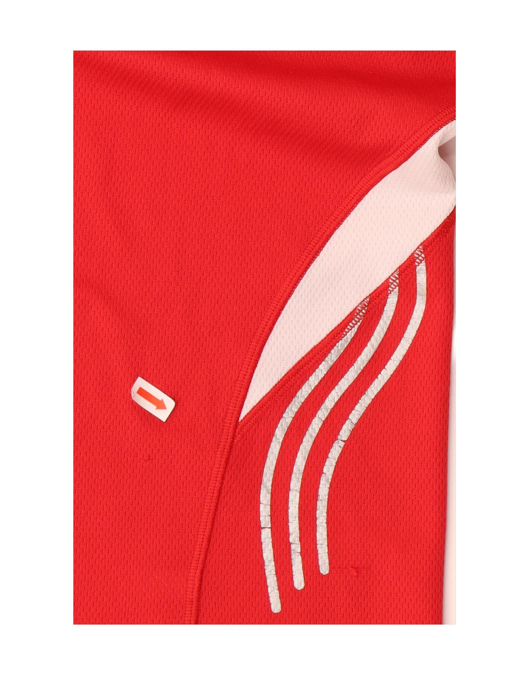 ADIDAS Womens T-Shirt Top UK 12 Medium  Red Colourblock Polyester Vintage Adidas and Second-Hand Adidas from Messina Hembry 