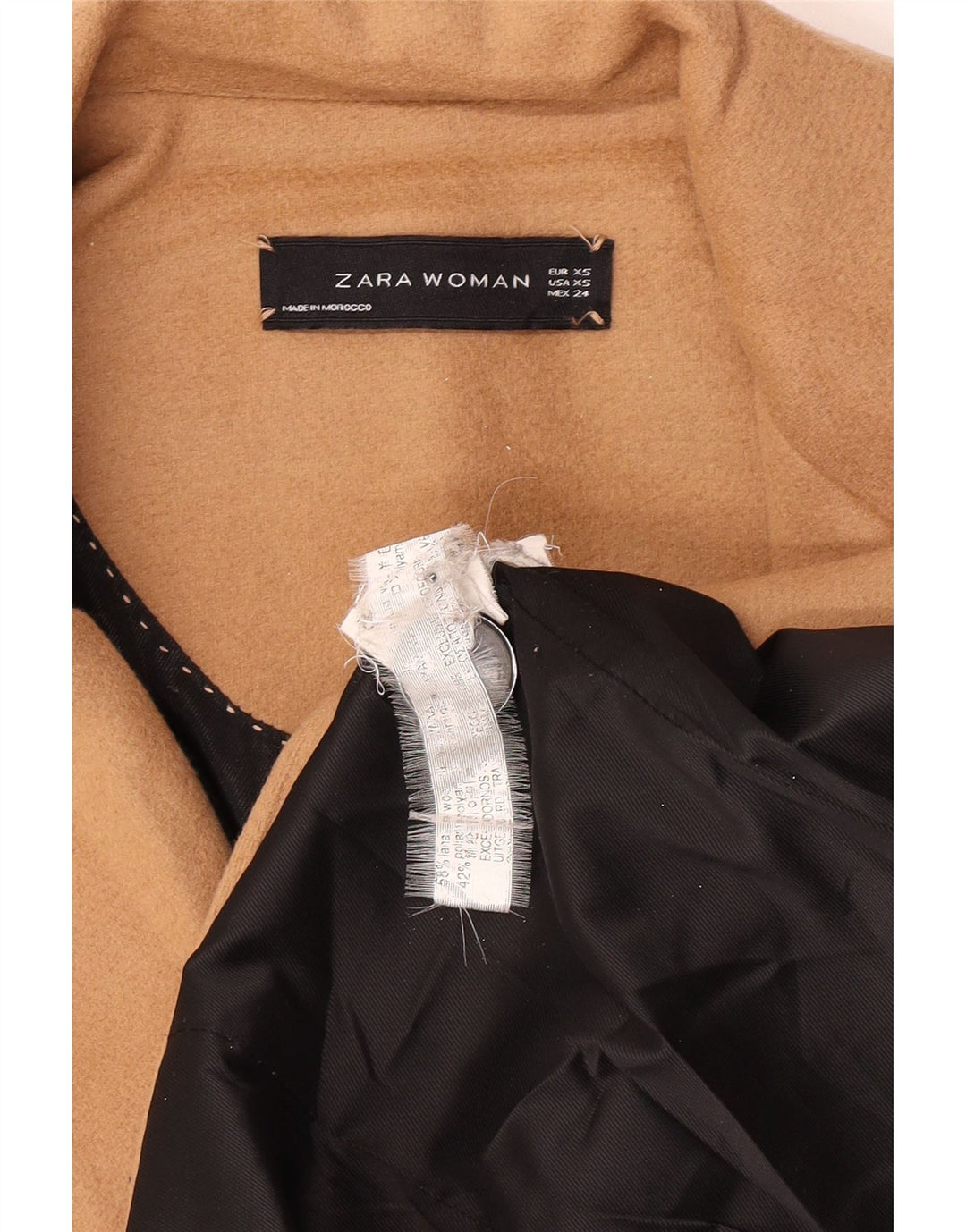 Zara Γυναικείο Παλτό UK 6 XS Μπεζ μαλλί