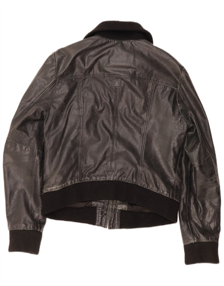 Vintage Boys Leather Jacket 13-14 Years XL Μαύρο Δερμάτινο
