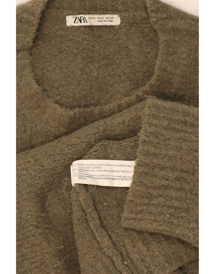 Ανδρικό πουλόβερ Zara Crew Neck Jumper Medium Khaki Acrylic