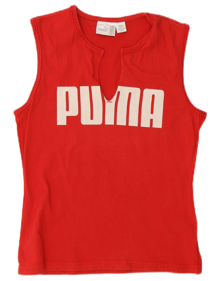 Γυναικείο γραφικό γιλέκο Puma UK 10 Μικρό Βαμβακερό κόκκινο