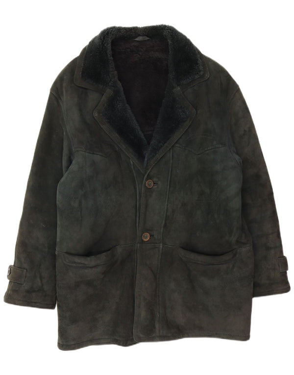 Vintage Ανδρικό Shearling Jacket IT 48 Medium Green